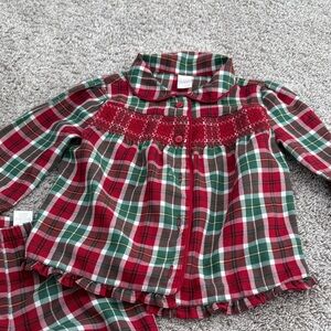 Janie and Jack Red and Green Plaid Kids Pajamas